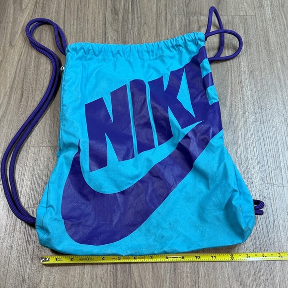 Nike Turquoise and Purple Drawstring Bag - Picture 5 of 5